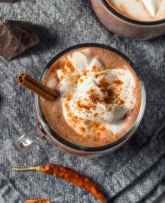 Spiced Hot Chocolate Made with Tequila