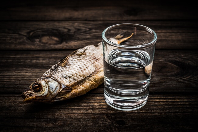 Tequila with seafood